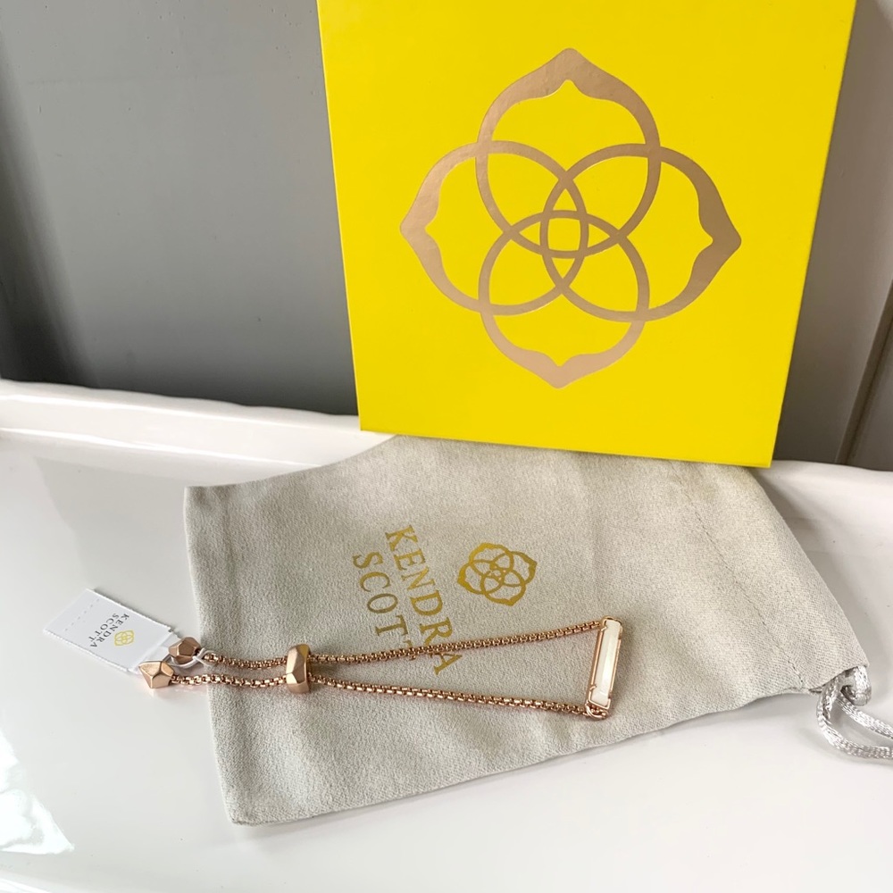 NWT Kendra Scott 14k rosegold mother prl bracelet - Picture 2 of 4